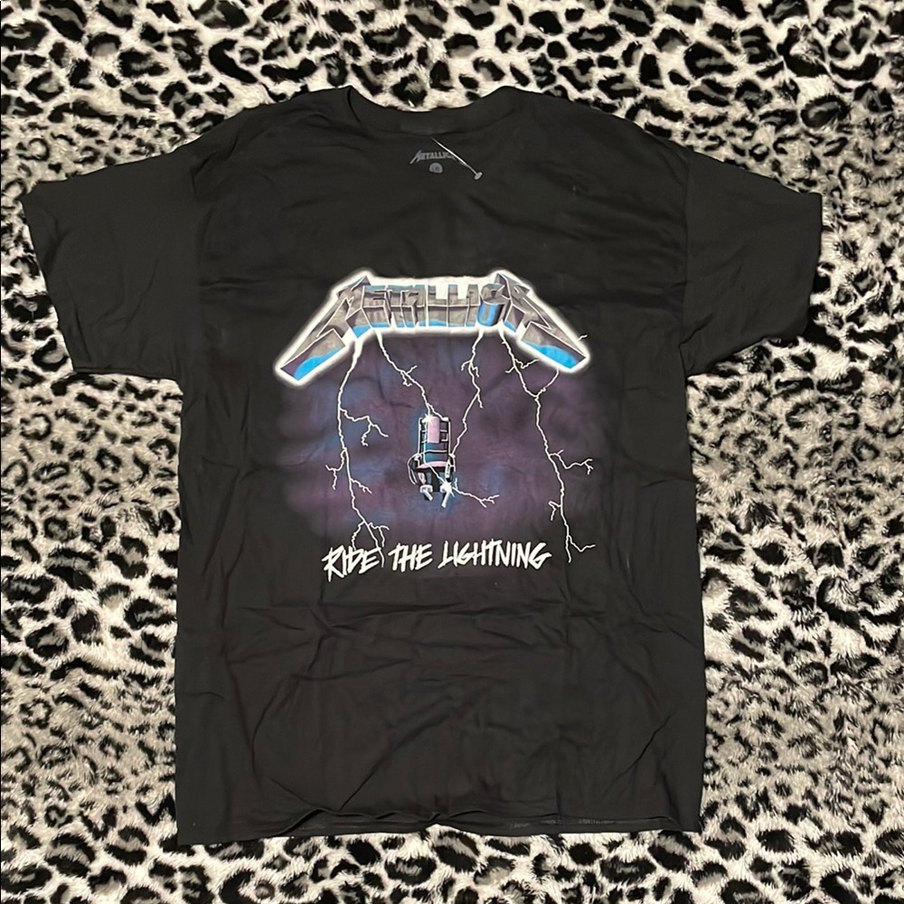 Black Metallica Ride The Lightning Tee